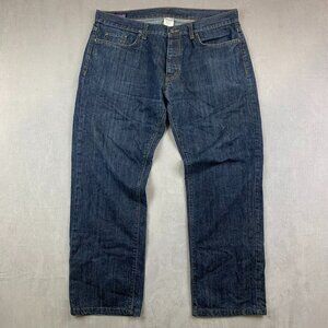 Patagonia Men Pants 35x29 Blue Denim Jeans Relaxed Straight 100% Organic Cotton